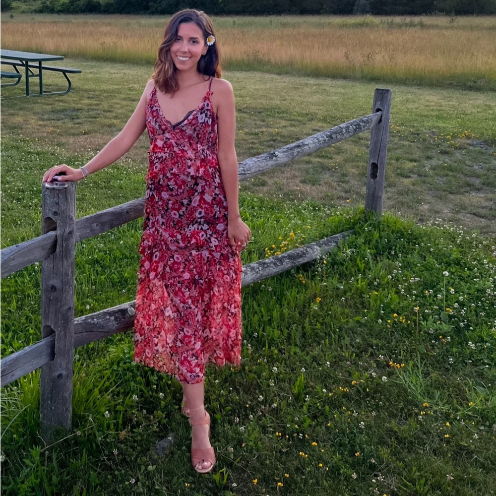 Stevie May Red and Black Floral Dress